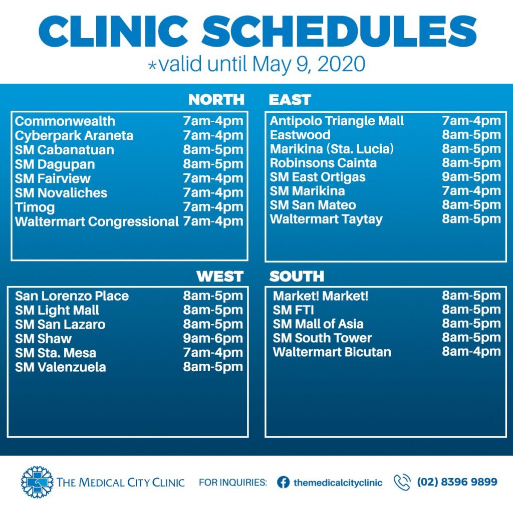 Clinic Schedule The Medical City Clinic